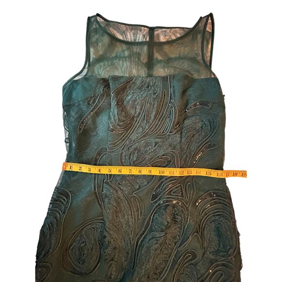 Mikael Aghal Green Sequin and Tulle Dress - Size 12 - Picture 5 of 13